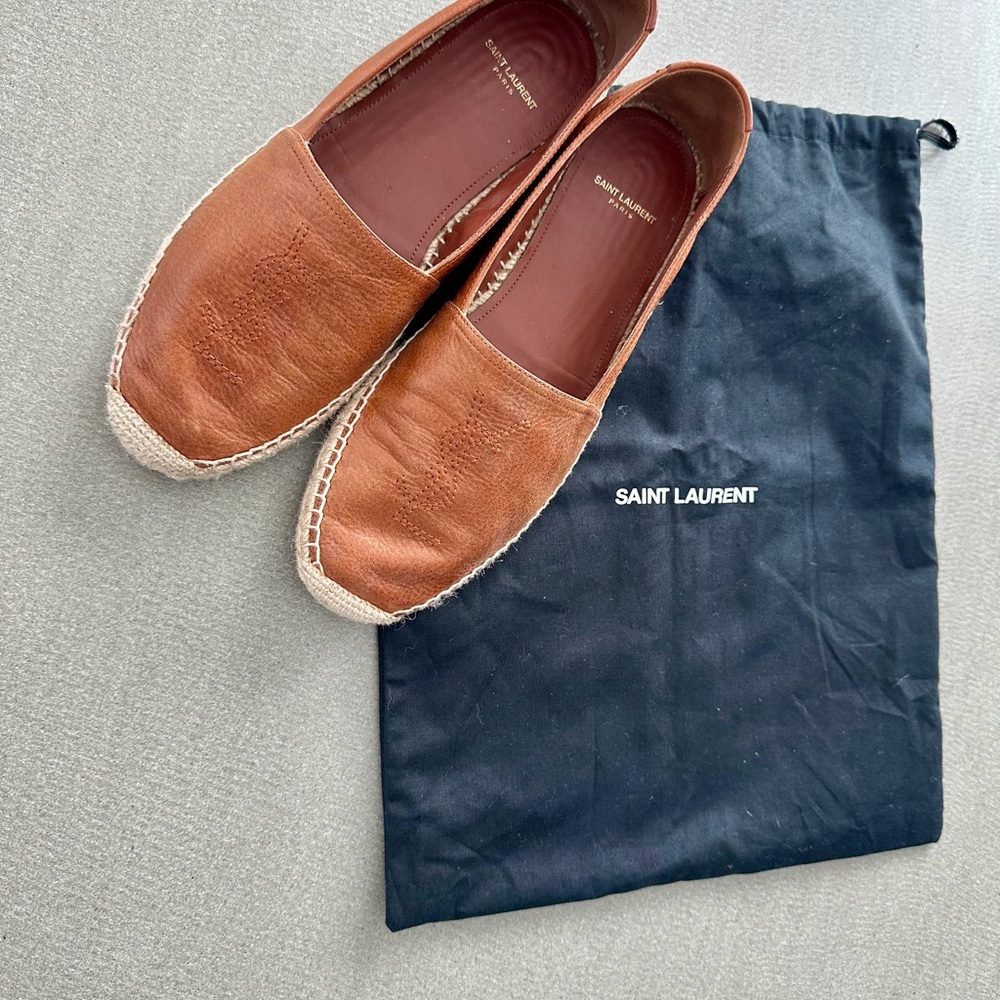 (Authentic) Saint Laurent Men’s leather espadrilles sz 41/US8